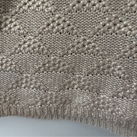 Anthropologie Moth Gold Sheen Shimmer Tight Knit Tank Top Sleeveless Round Neck - Picture 5 of 8